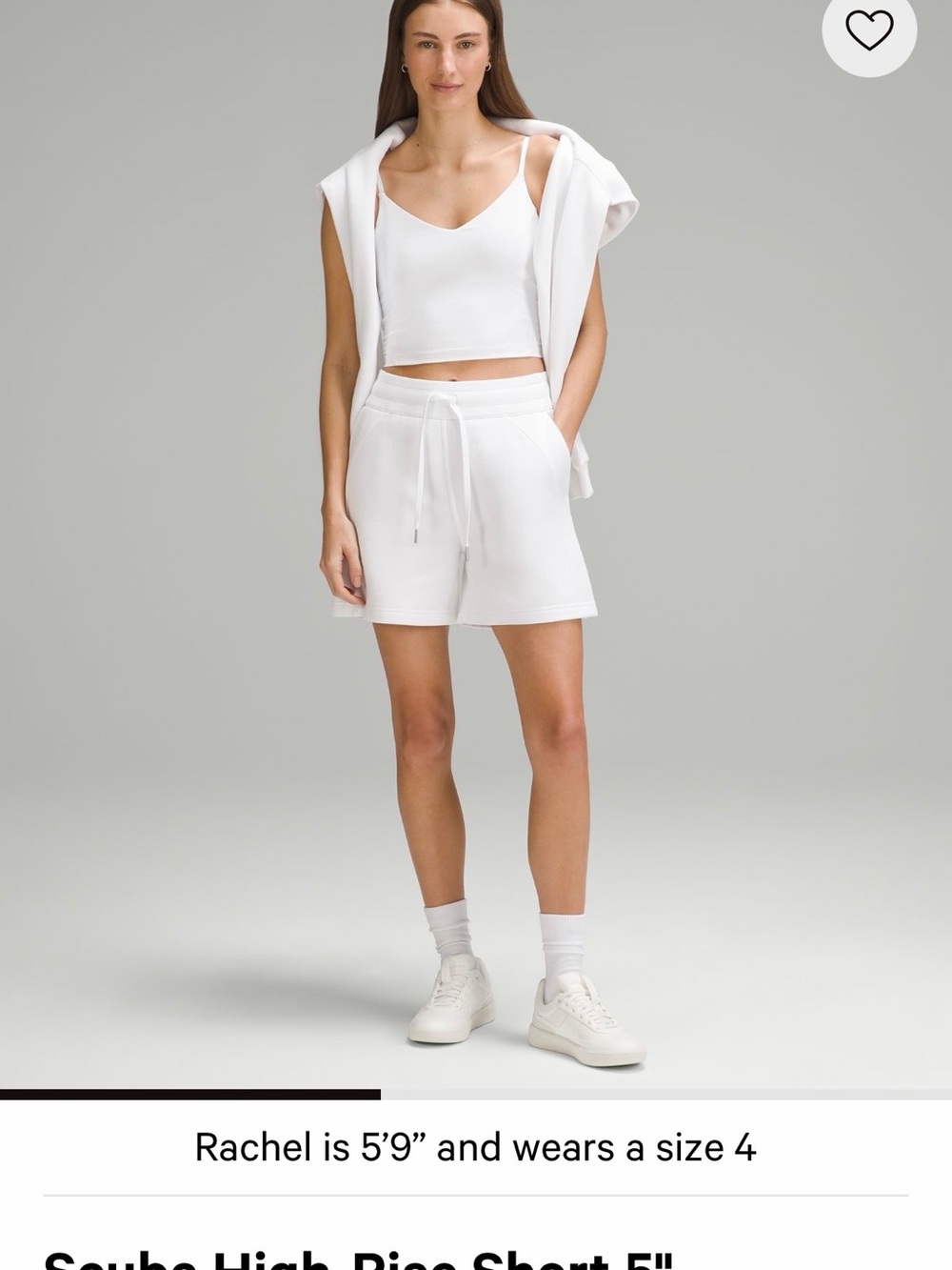 lululemon athletica Scuba High-Rise White 5” Shorts